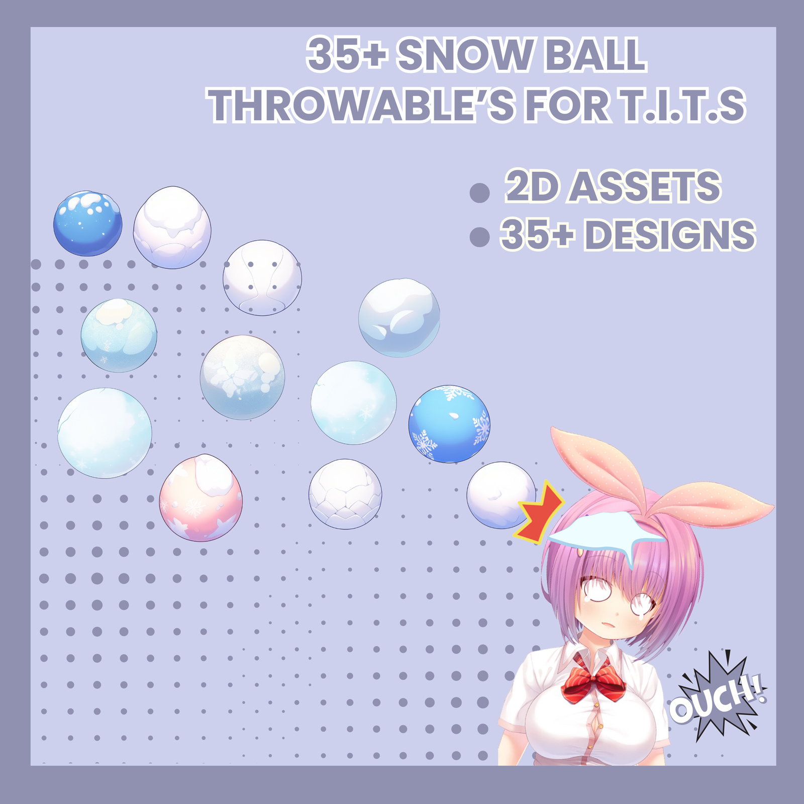 Throwable Snowball Vtuber Assets