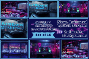 Neon Twitch Screen Animated background