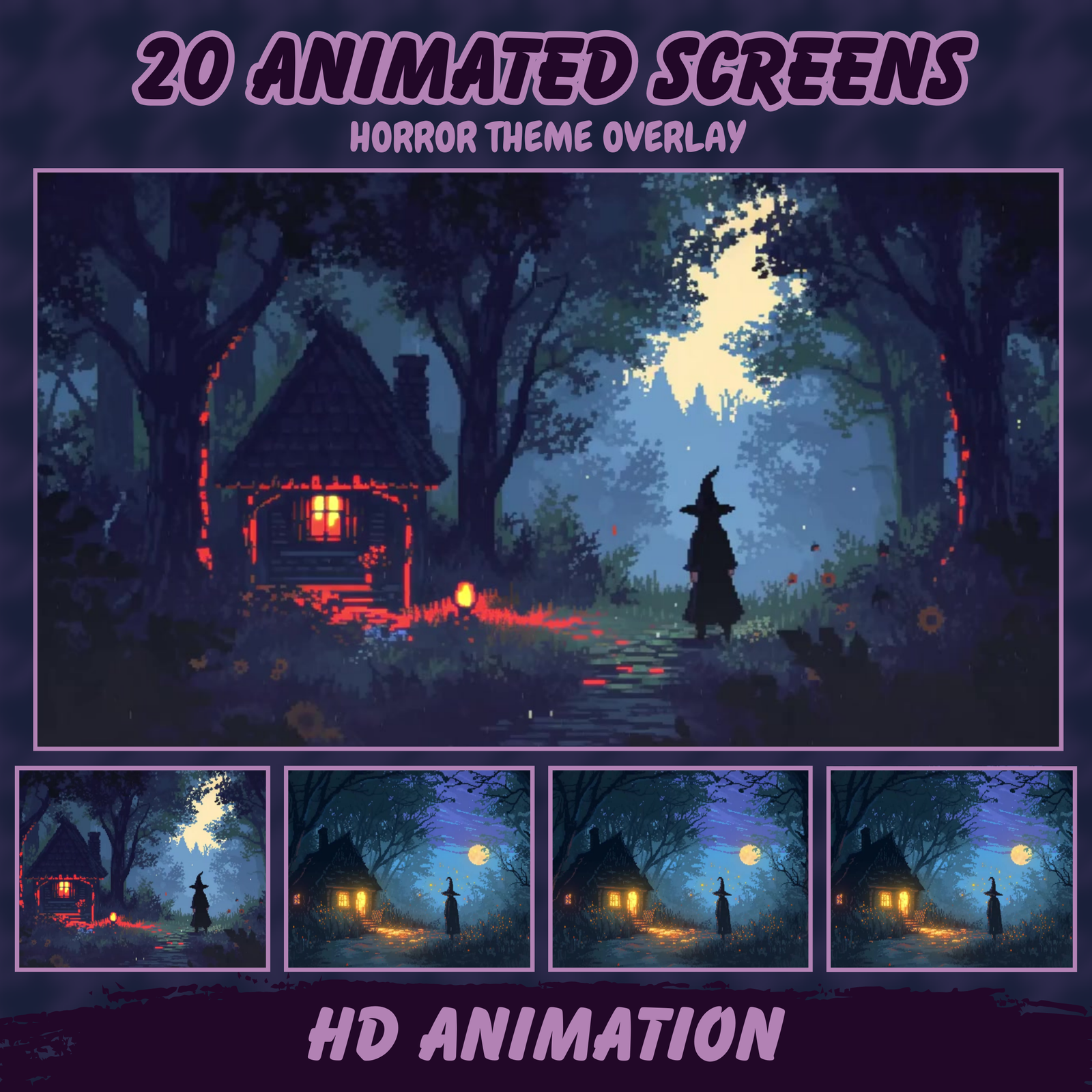 Horror Halloween Animated Stream Overlay Pack