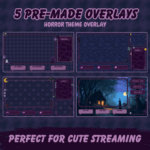 Horror Halloween Animated Stream Overlay Pack for Twitch & YouTube