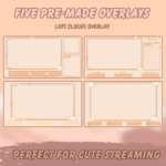 Lofi cloudy Twitch Overlay, stream package  lofi twitch overlay