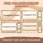 cottage core Twitch overlay stream package