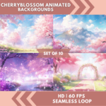 Cherry Blossom Animations Background Gaming Chair