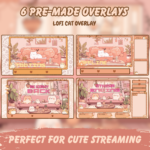 Stream Package Lofi Cute Cat Twitch Overlay