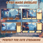 Mountain stream package, twitch overlay, stream package