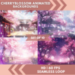 Cherry Blossom Animations Background Gaming Chair