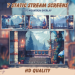 Mountain stream package, twitch overlay, stream package