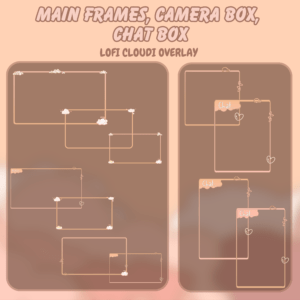 Lofi cloudy Twitch Overlay, stream package lofi twitch overlay