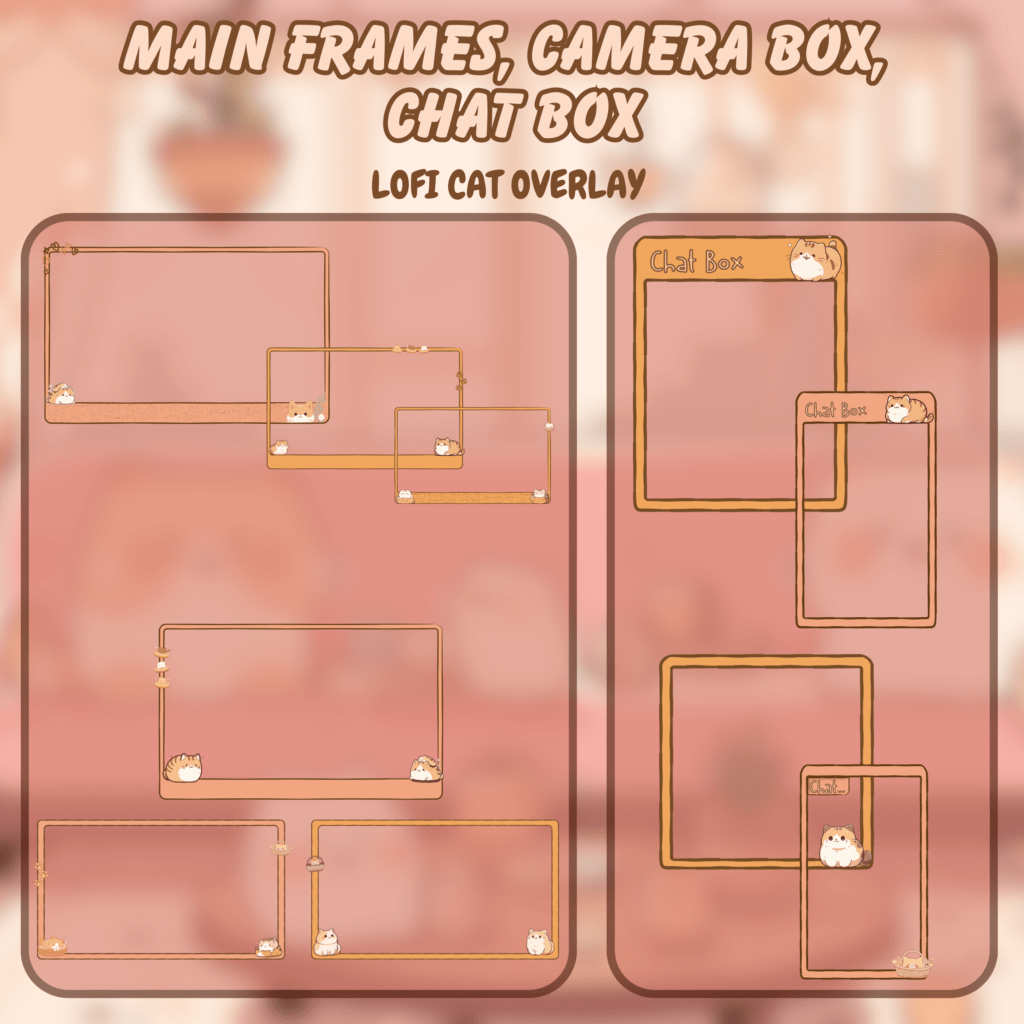 Stream Package Lofi Cute Cat Twitch Overlay