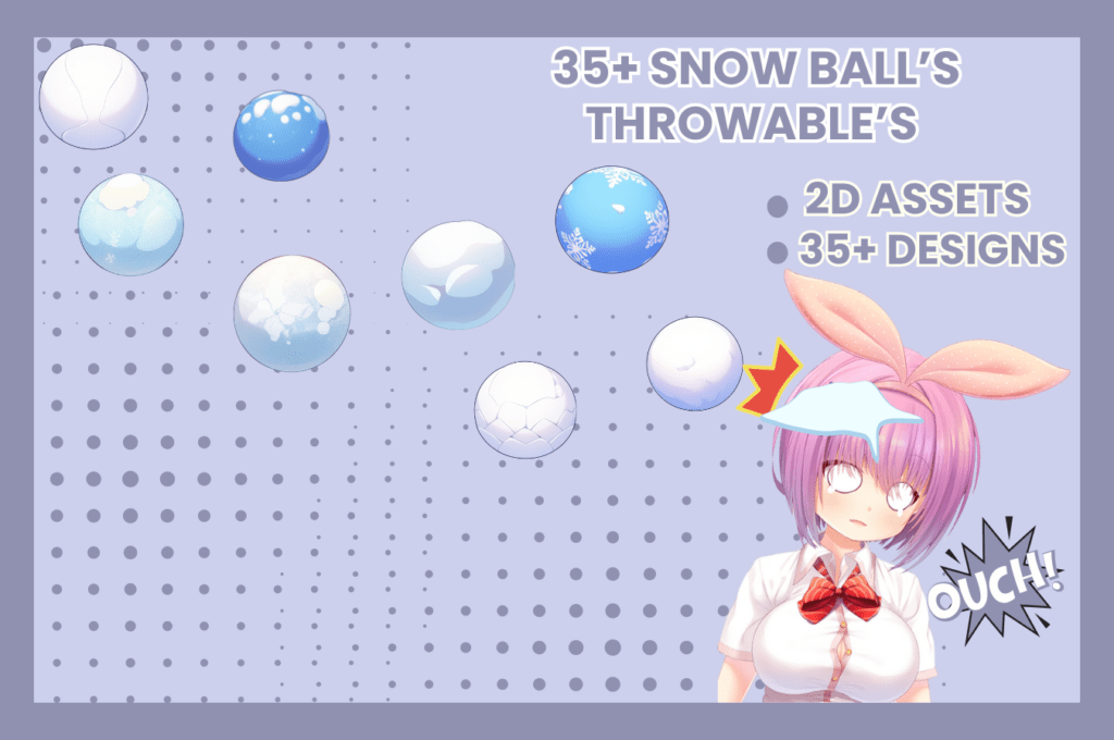 Throwable Snowball Vtuber Assets