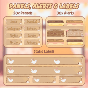Twitch Overlay Stream Package Lofi Cute Cat Overlay