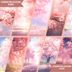 Cherry Blossom Animations Background Gaming Chair