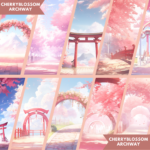 Cherry Blossom Animations Background Gaming Chair