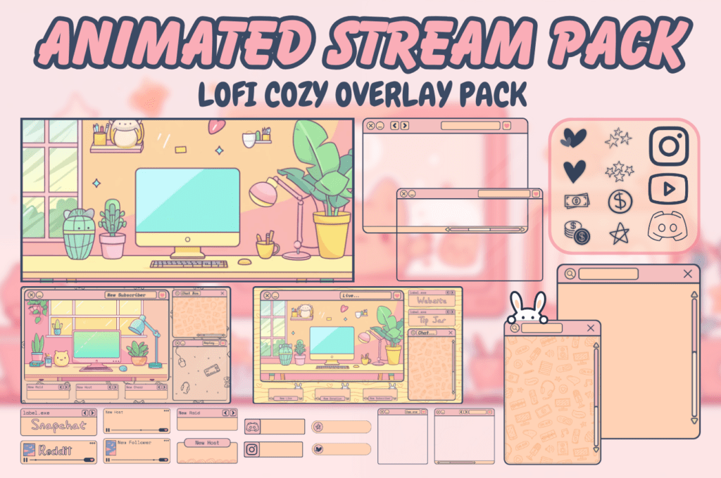 retro overlay stream package twitch overlay