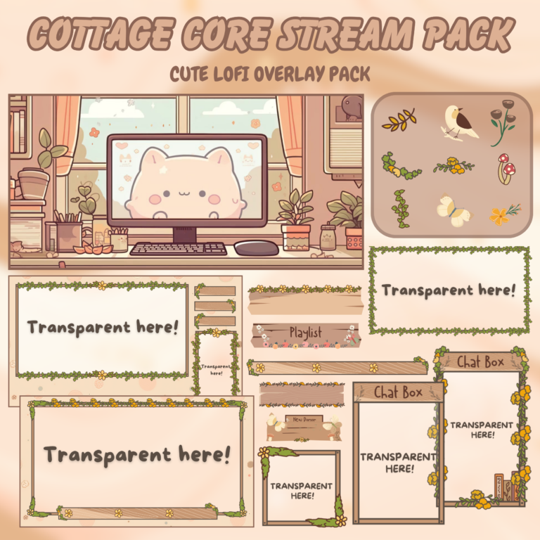 Cottage Core Twitch overlay