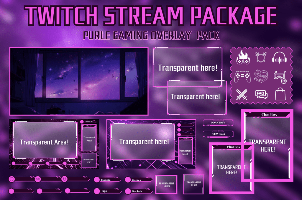 Purple Gaming Stream Overlay