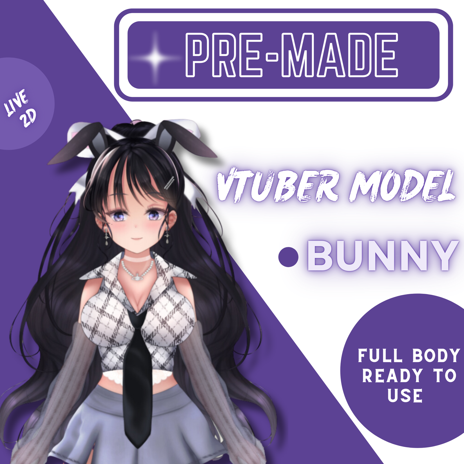 Cute Bunny Vtuber Model