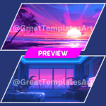 Synthwave themed Twitch Backgrounds