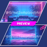 Synthwave themed Twitch Backgrounds