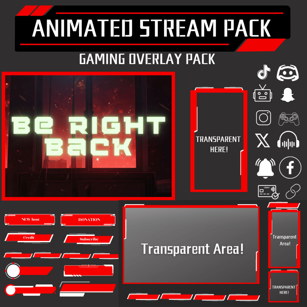 Red Cheeks Overlay Red Gaming Twitch Overlay – greatvtubers