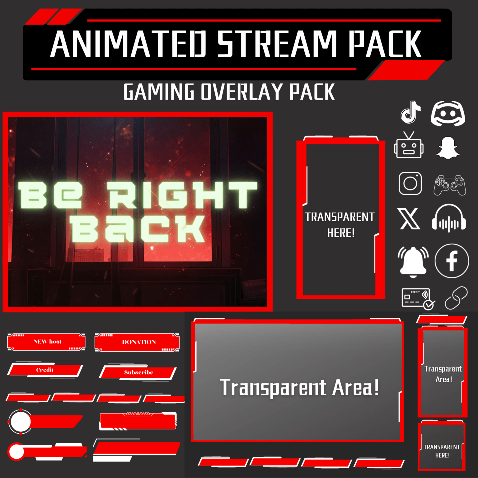 Red Gaming Twitch Overlay – greatvtubers