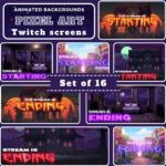 Pixelart Animated streaming screens