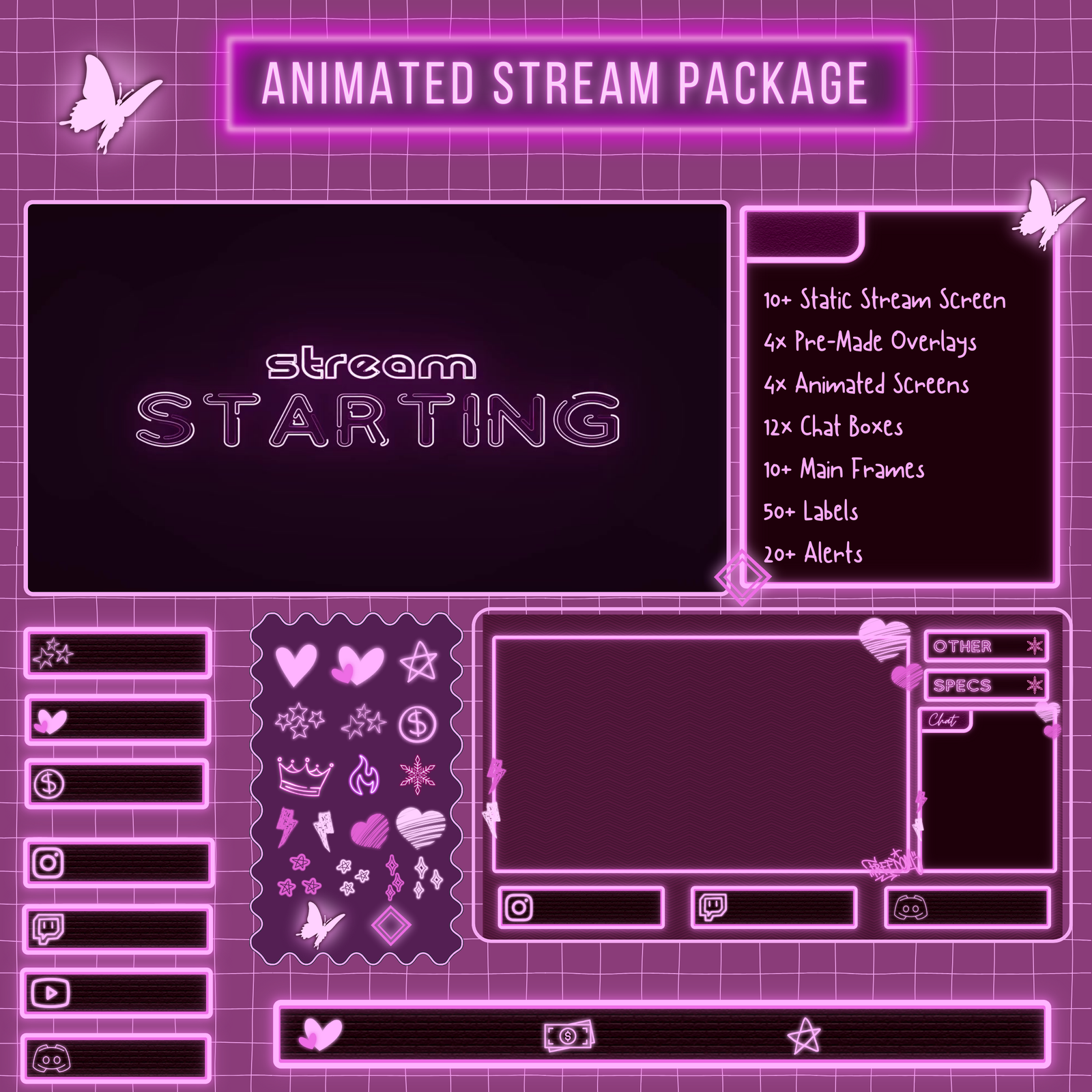 Purple Neon Twitch Overlay