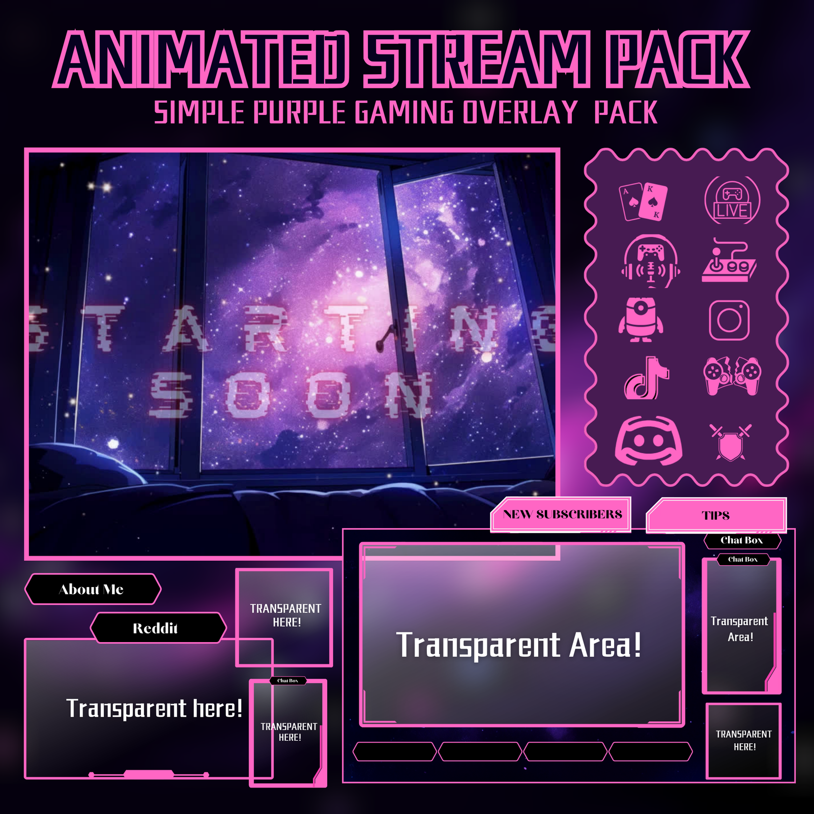 Purple Gaming Streamer Pack