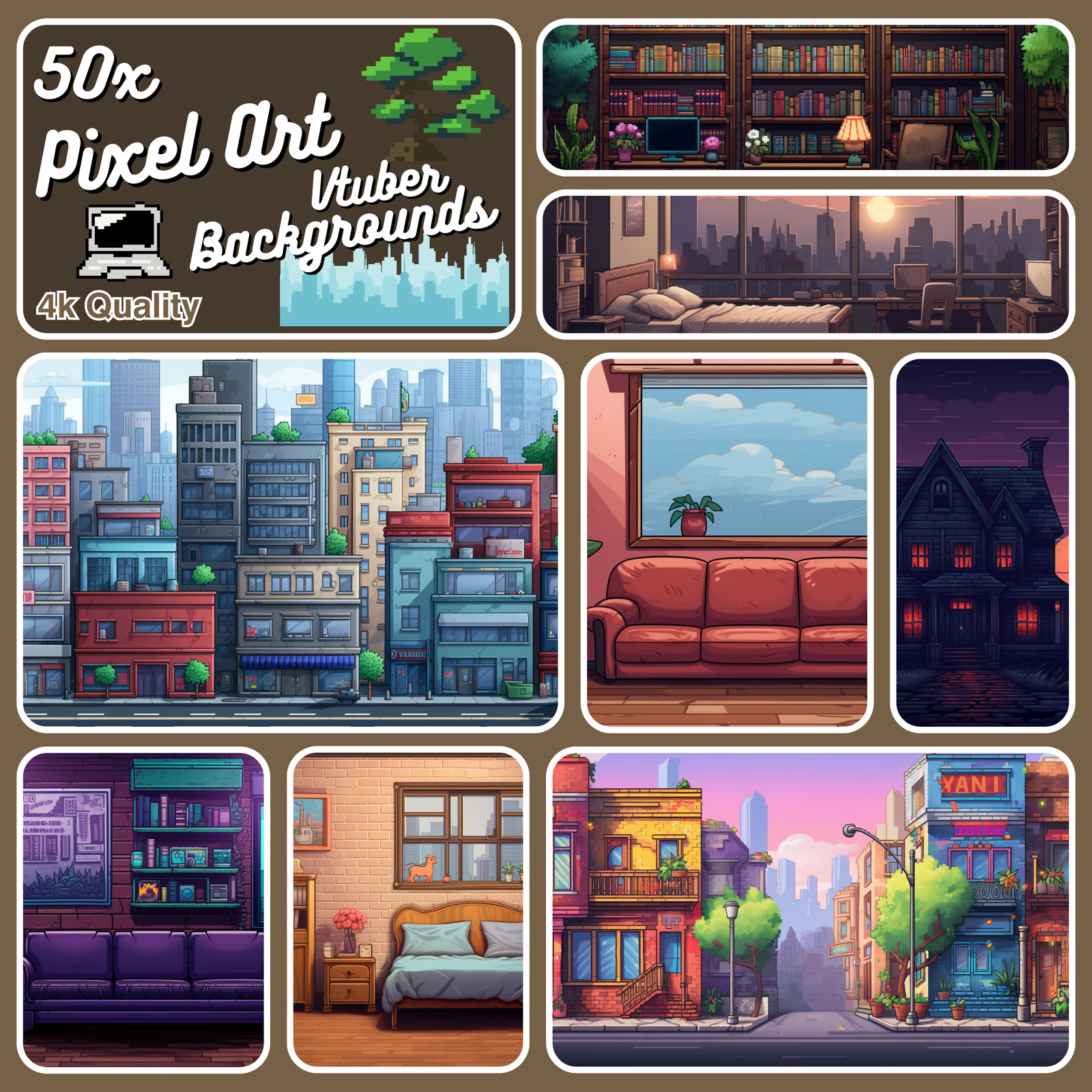 Pixel Art Digital Backgrounds