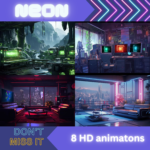 8x Neon Twitch Animations