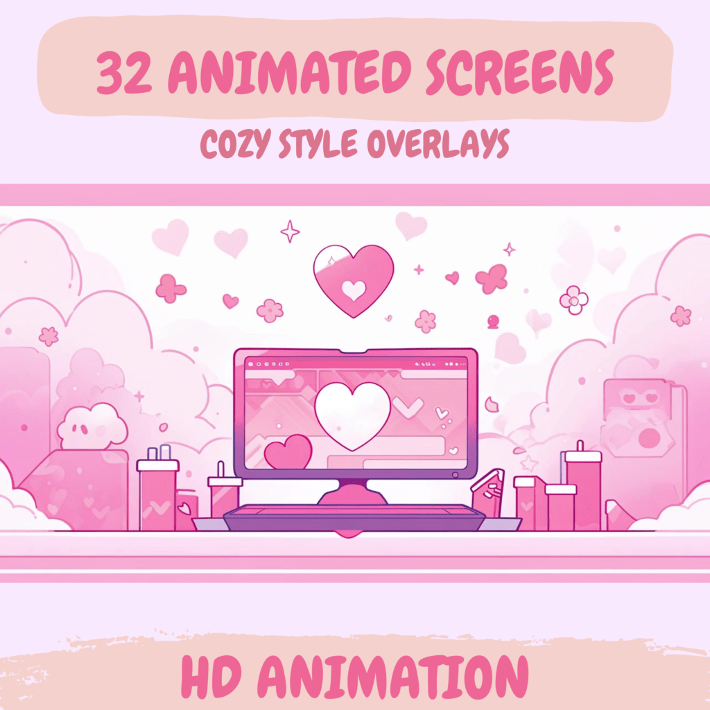 Pink Cute lofi overlay