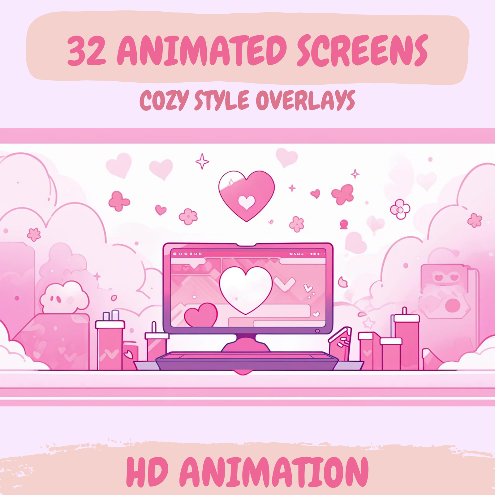 Pink Cute lofi overlay