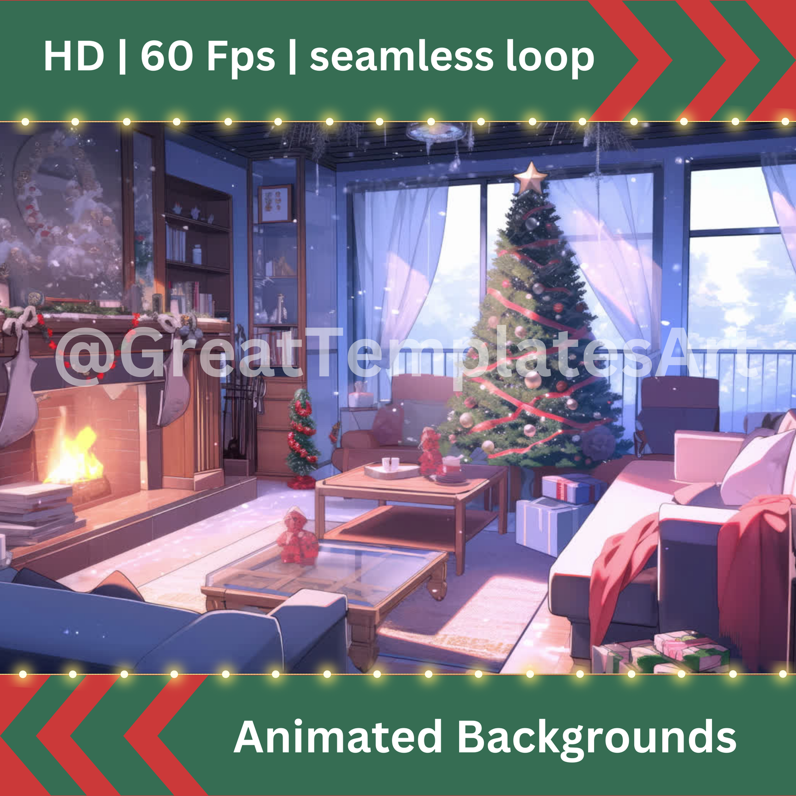 8x Christmas Animated backgrounds