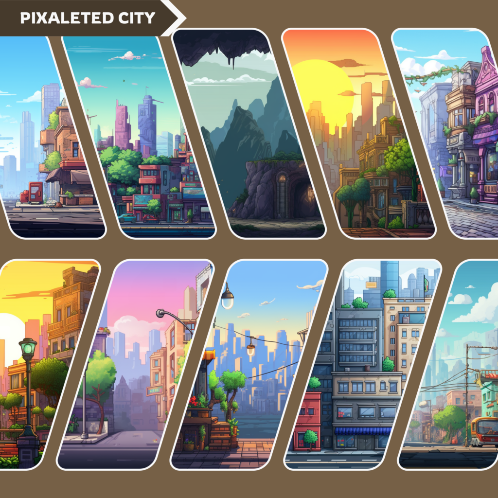 Pixel Art Digital Backgrounds