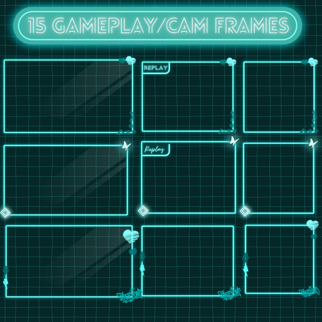 Turquoise Neon Stream overlay