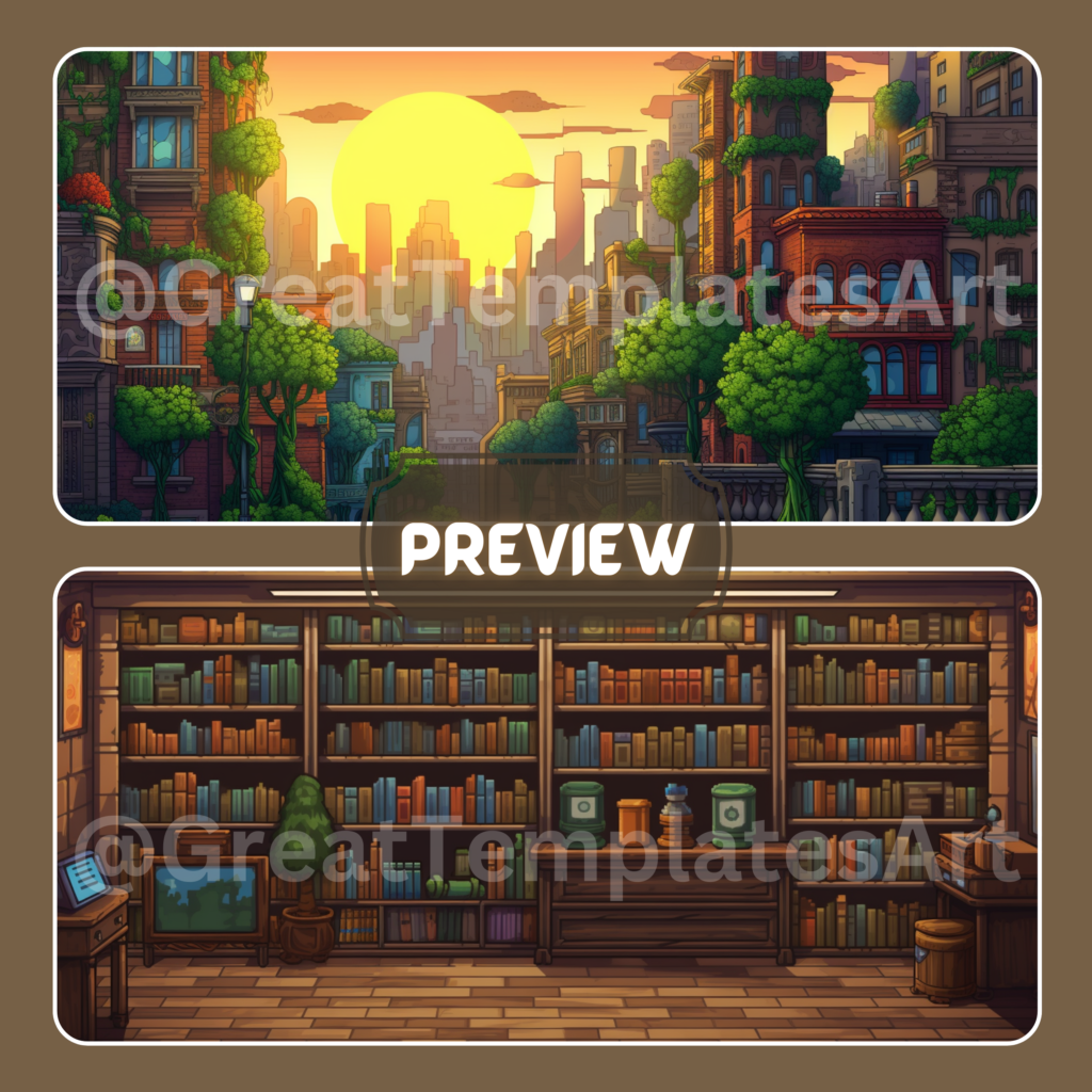Pixel Art Digital Backgrounds