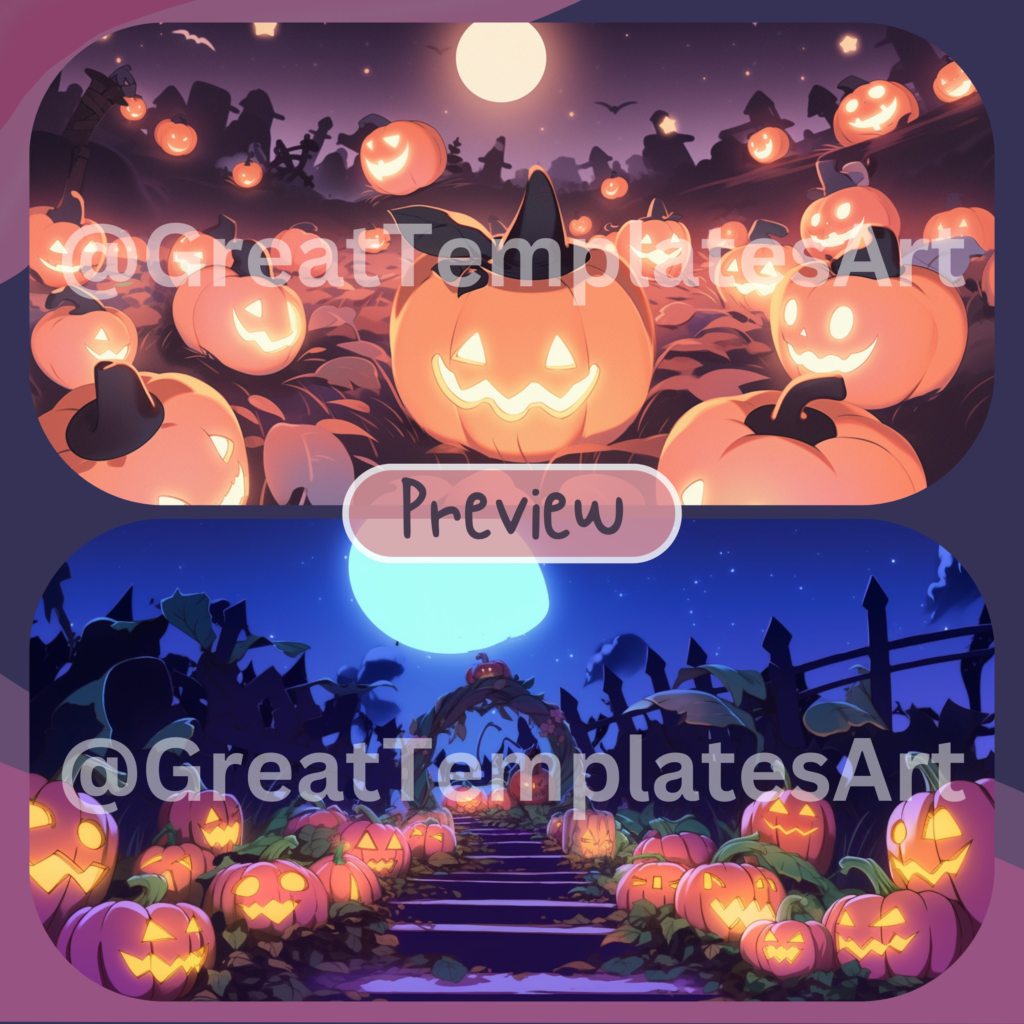 50x Spooky Vtuber background