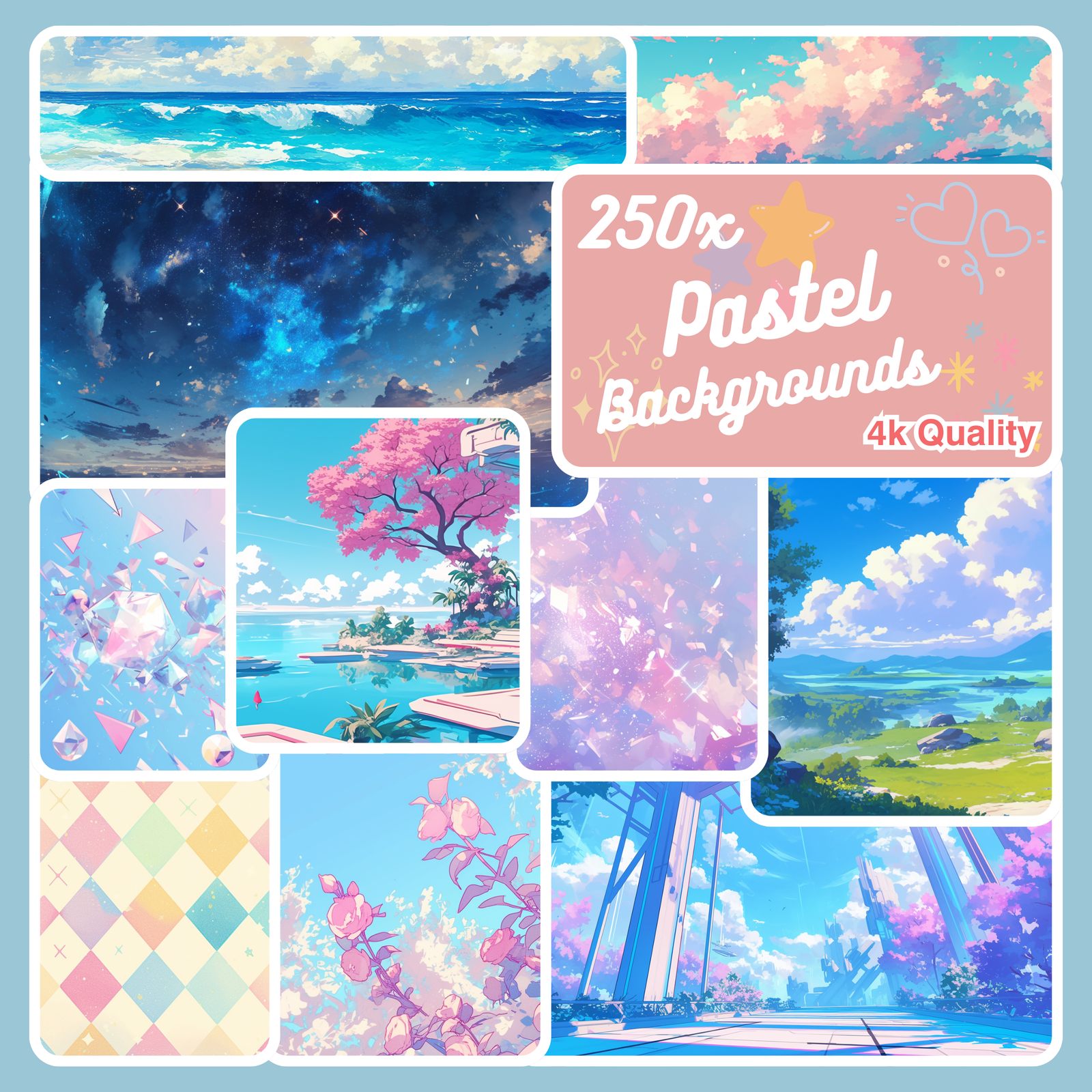 VTuber Pastel Animated Backgrounds