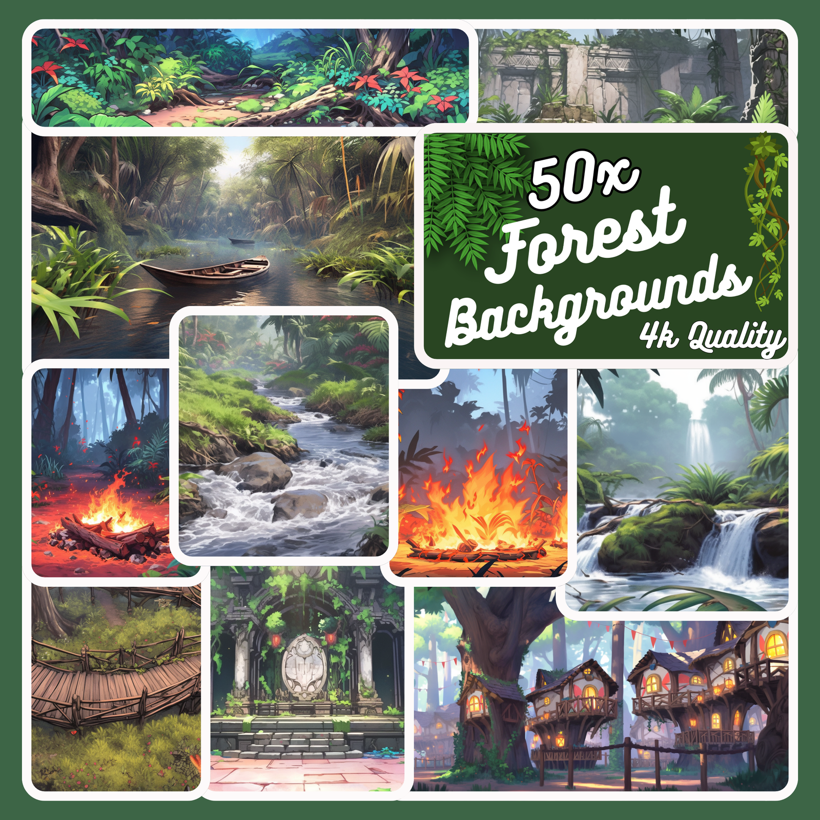 50x Forest Nature Backgrounds