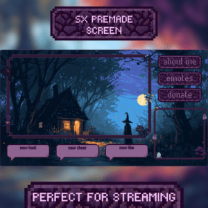 Spooky pixel art overlay for streaming