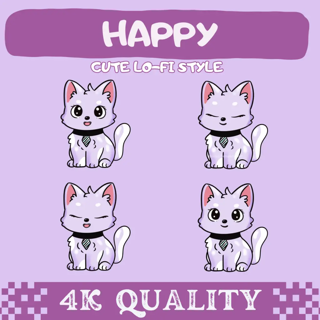 Cute violet Vtuber Cat