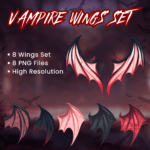 8x Vtuber Vampire Wings