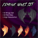 8x Vtuber Demon Wings