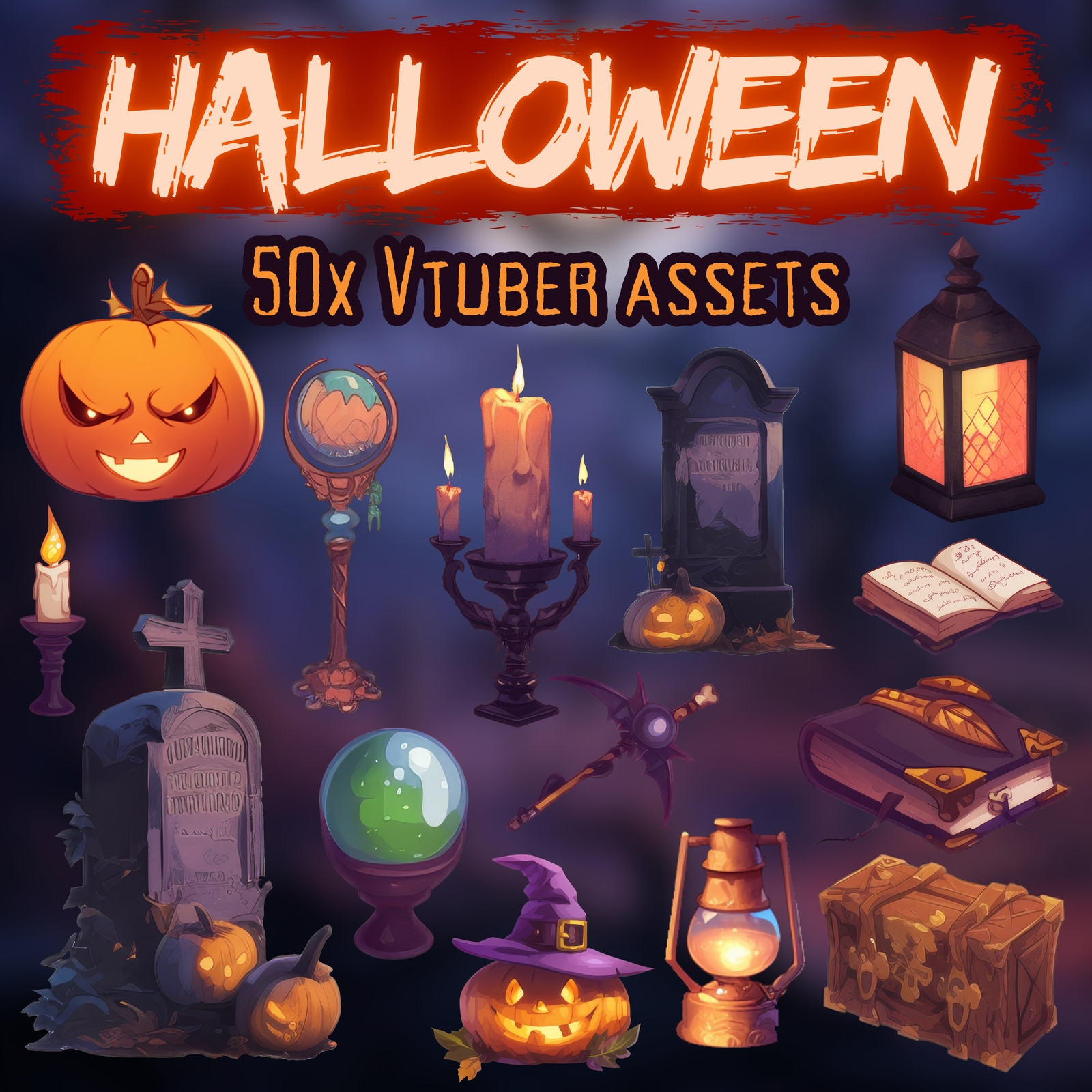 Halloween Vtuber twitch Assets