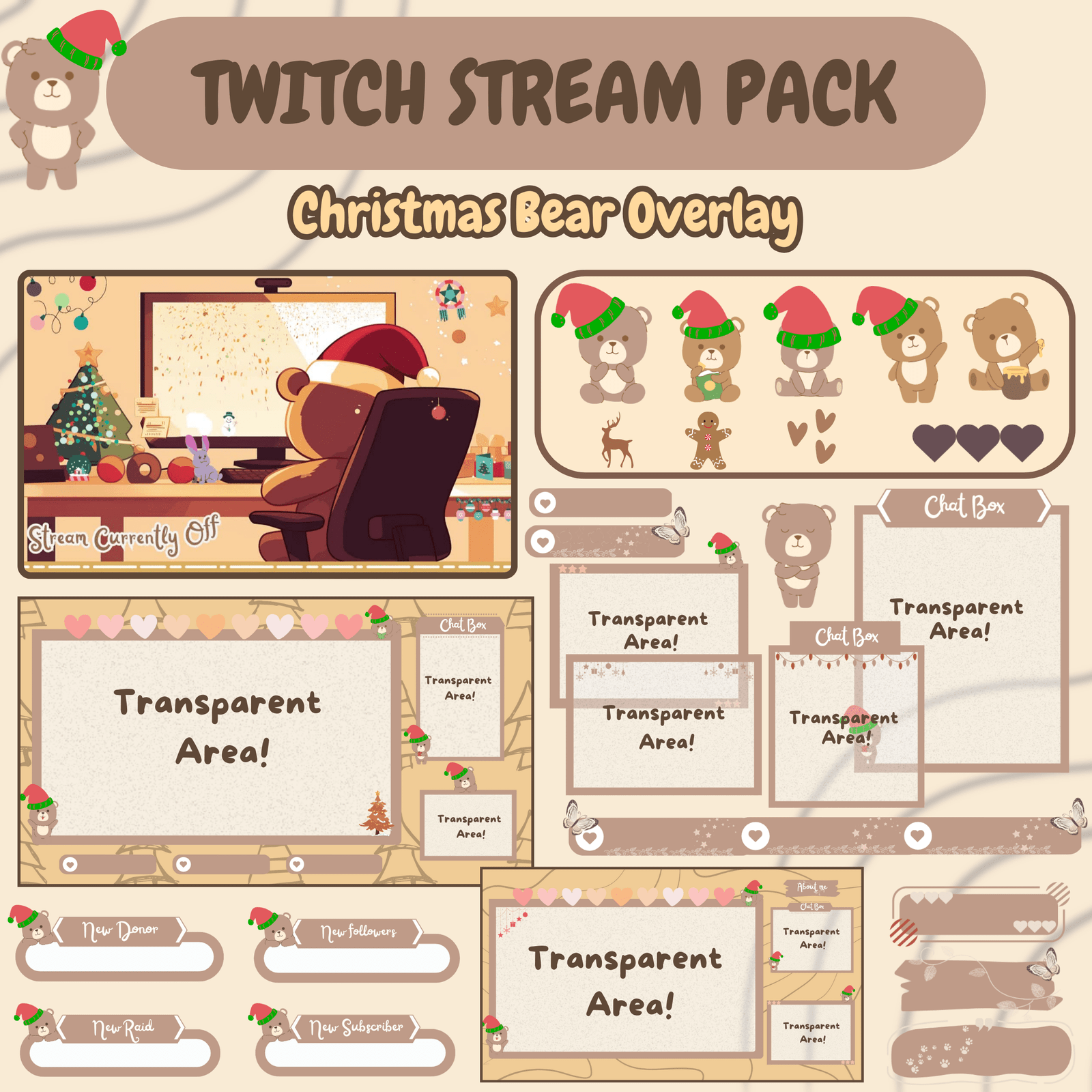 Christmas Bear Stream overlay