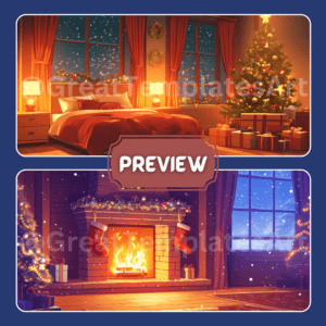 Cozy bedroom and living room with Christmas decor