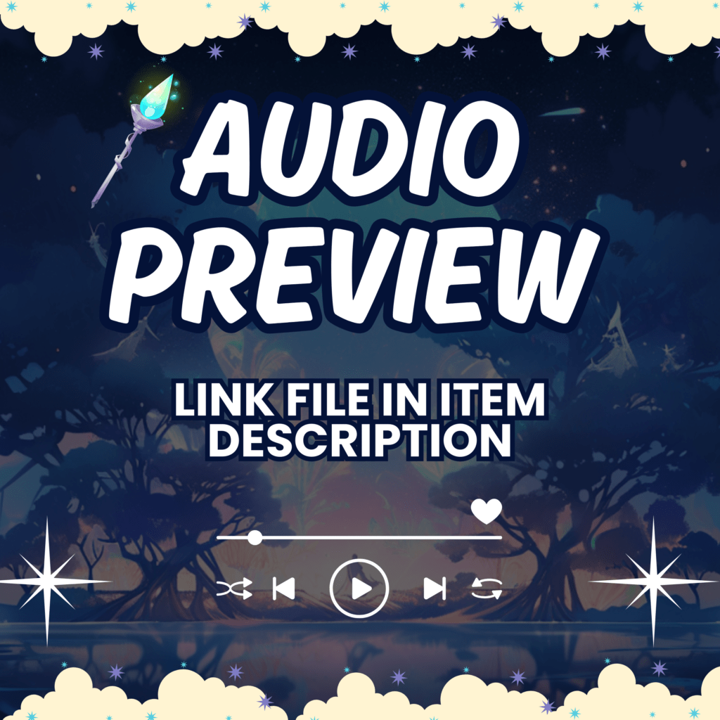 Audio preview with playback controls and link instruction