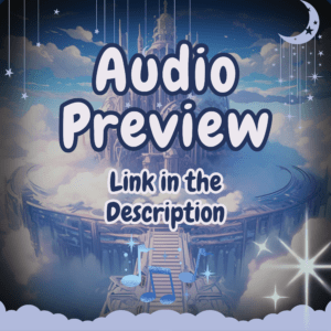 Audio preview and link text with fantasy background