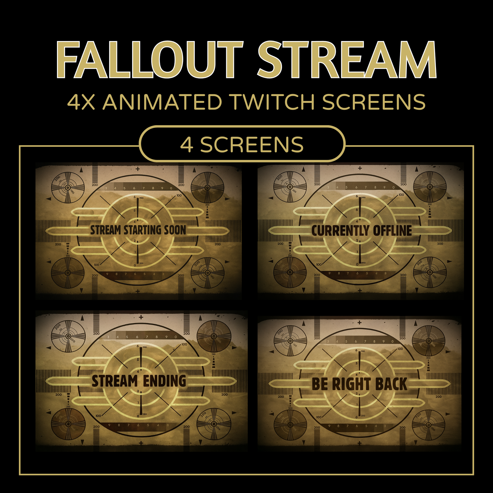 4x FallOut Twitch Screen For Streamer/Youtube