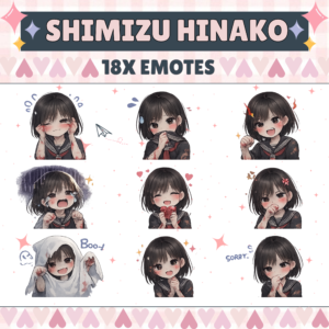 Anime girl with various facial expressions and emotions